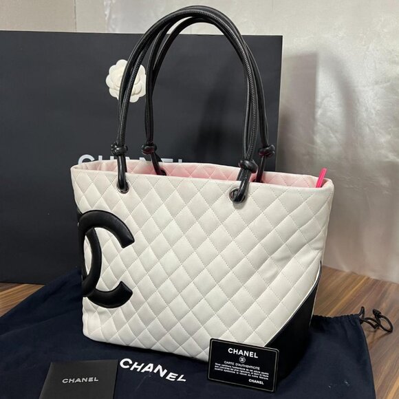 Authentic CHANEL CC Cambon Calfskin Quilted Large Shopping Tote Shoulder Bag - Picture 3 of 16